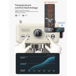 Máquina de café expresso HIBREW 20 Bar: temperatura ajustável, cappuccino e muito mais